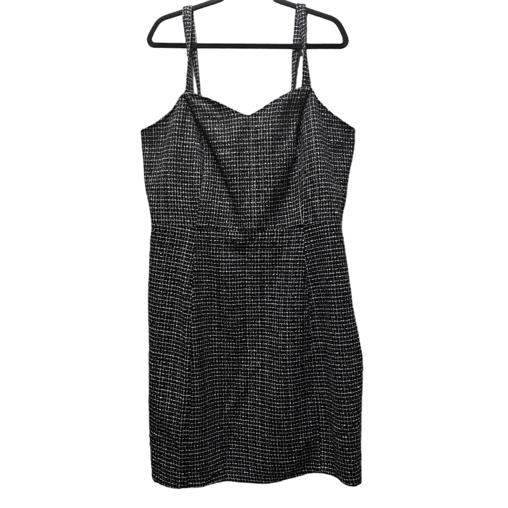 Lane Bryant black tweed adjustable/removable straps dress size 20 guc